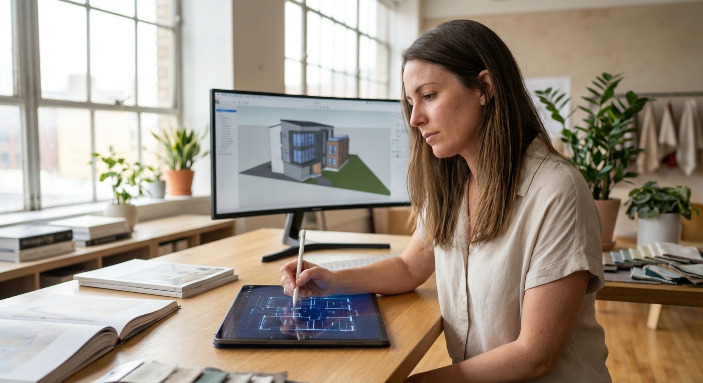Utilisation de l'Apple Pencil par un designer professionnel sur iPad Pro